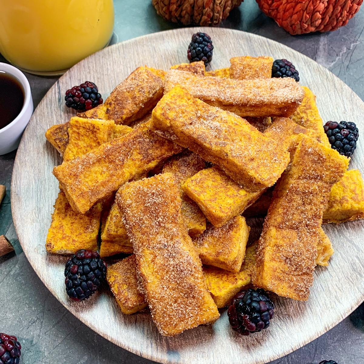 Easy Make-Ahead Pumpkin Churro French Toast Sticks Recipe